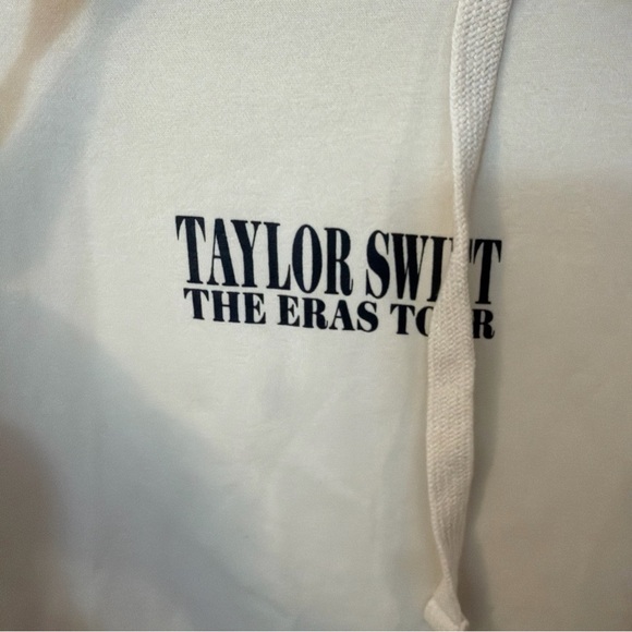 Official Taylor Swift The Eras Tour II Cream Hoodie w/ black/white Graphic Print - Picture 6 of 8